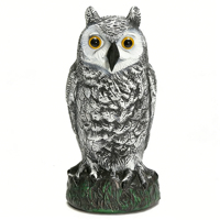 Leurre de chasse réaliste en forme de hibou debout avec tête rotative, pattes flexibles en X, finition mate, résistant aux UV pour la chasse en extérieur