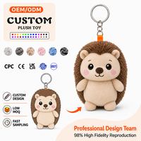 Porte-clés en peluche personnalisé en gros, motif animal de dessin animé, rembourrage en coton PP, jouet en peluche design animaux en peluche