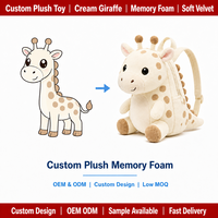 Sac à dos en peluche personnalisé Girafe Dessin animé Coussin en peluche Jouet en peluche souple OEM ODM Sac à dos en peluche sur mesure
