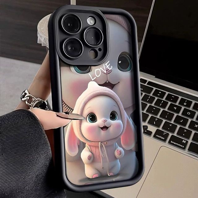 New Cute Rabbits Shockproof Mobile Phone Cases for Iphone17 Air 16 15 Plus Pro Max 14 13 12 11 X Protective Anti-fall Back Cover