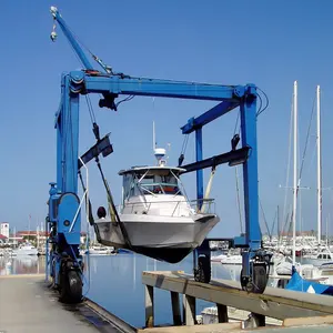 80 Ton Shipyard Marine Travel Lift Mobile Boat Lifting Crane Hoist Boat