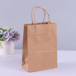 Custom Printed Kraft Paper Shopping Bag With Handle Logo Packaging Bag for Sandwich Coffee <b>Snack</b> Takeaway Use - Product Image 4