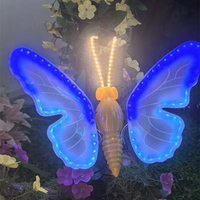 Lumières de papillon 3D flottantes d'extérieur, décoration de jardin imperméable pour l'éclairage des pelouses de parc