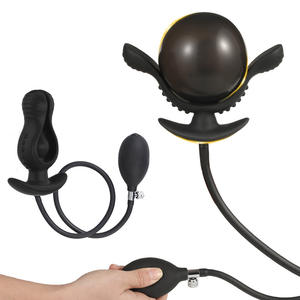 Masseur gonflable en silicone noir souple et imperméable, dilatateur anal extensible pour adultes - Product Image 2