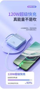 Cargador Portátil Mini de 120W con Carga Rápida, Color Lavanda, con Correa - Product Image 3