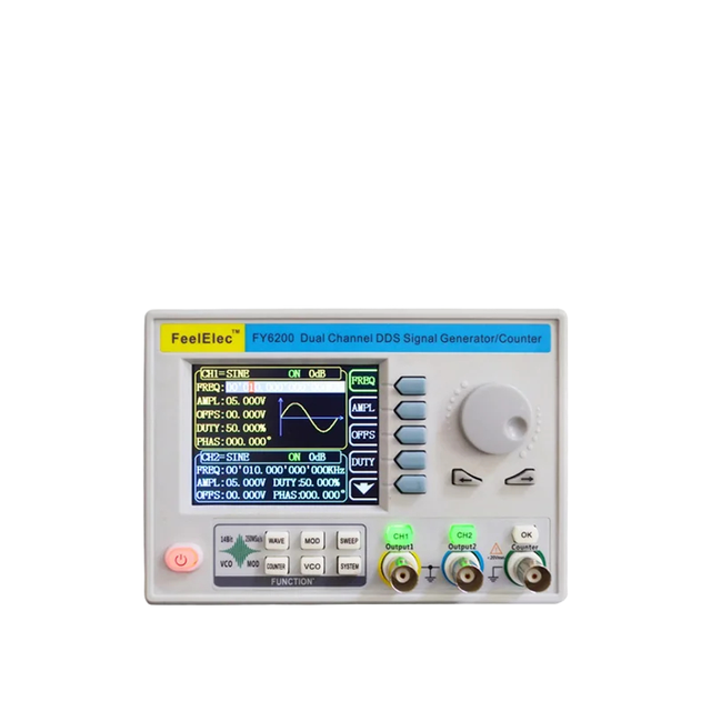 GGDX FeelTech 2020 Latest FY6200-20M Dual Channel Function Arbitrary Waveform DDS Signal Generator