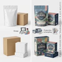Sachet Doypack en plastique laminé avec fermeture zip, à soufflet latéral, avec logo personnalisé, pour grains de café, snacks et gâteaux, qualité alimentaire