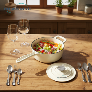 <span class=keywords><strong>Casserole</strong></span> avec couvercle <span class=keywords><strong>en</strong></span> <span class=keywords><strong>fonte</strong></span> émaillée, petite <span class=keywords><strong>casserole</strong></span> pour la cuisson, idéale pour les soupes et le lait, écologique, résistante au four, design contemporain - Product Image 3