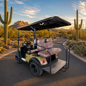 Voiturette <span class=keywords><strong>de</strong></span> golf électrique 4 places personnalisable avec marchepied arrière pliable, véhicule à basse vitesse pour navettes <span class=keywords><strong>de</strong></span> visites en résidences et parcs communautaires - Product Image 6