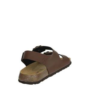 Grnl Sandales basses pour hommes SB3645-40 avec sangle en cuir marron, chaussures confortables - Product Image 3