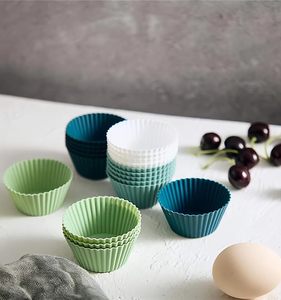 New <b>Silicone</b> Round Reusable Cupcake and Foldable Muffin <b>Baking</b> Cup Food Grade <b>Silicone</b> Cupcake <b>Baking</b> Molds - Product Image 3
