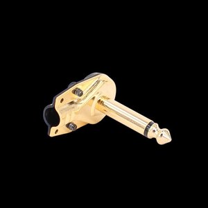 Conector de Teléfono de Ángulo Recto de 6.35mm, 2 Pines, Enchufe Mono de Audio para Guitarra, Amplificador y Micrófono - Product Image 1