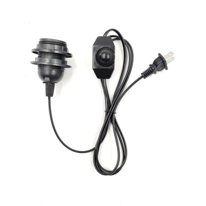 Portalampada <span class=keywords><strong>E27</strong></span> Nero con Interruttore On/Off, Dimmerabile, Cavo 1.8M, AC 110-220V, Attacco a Vite - Product Image 4