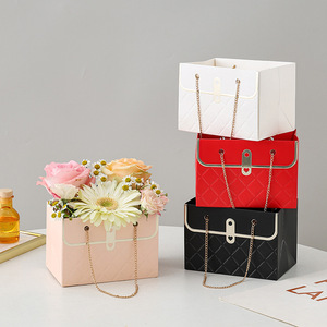 Aierflorist - Cajas de Papel Cuadradas Plegables Hechas a Mano, Cajas de Cartón para Flores con Cadena - Product Image 2