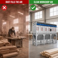 Système de ponçage multi-stations à bande large pour usine de meubles, avec jet pulsé, antistatique, nettoyage automatique et aspiration centralisée CE