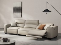 Sofá Seccional Reclinable Eléctrico Contemporáneo de 3 Plazas, Convertible en Cama, de Cuero, para Sala de Estar, con Certificación ROHS y CE