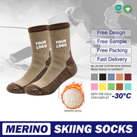 Chaussettes d'hiver en laine mérinos, chaussettes de ski professionnelles pour hommes et femmes, épaisses, toutes boucles, pour la randonnée en montagne, le cyclisme