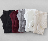 Pull moulant à manches longues et col rond Pull tricoté à fond basique Tricoté Tricots personnalisés