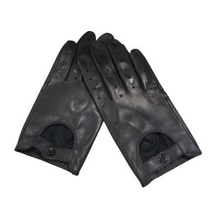 Gants de moto respirants pour homme, doux, unis, à doigts entiers, avec trous d'aération, fermeture à bouton-pression au poignet, pour la conduite quotidienne - Product Image 3