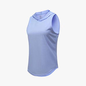 Gilet sans manches d'été pour femmes, vêtement de sport respirant et fin à séchage rapide pour la course à pied, l'entraînement, le yoga, avec capuche - Product Image 2