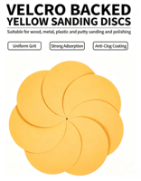Disques abrasifs Fortunebrasive 5" 125mm 120 grains, papier abrasif anti-colmatage à crochets et boucles pour le polissage du métal et du bois (lot de 100)