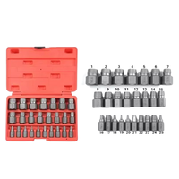 Outil d'extraction de vis multi-cannelures à tête hexagonale pour enlever les goujons cassés, vis et tuyaux, 25 pièces