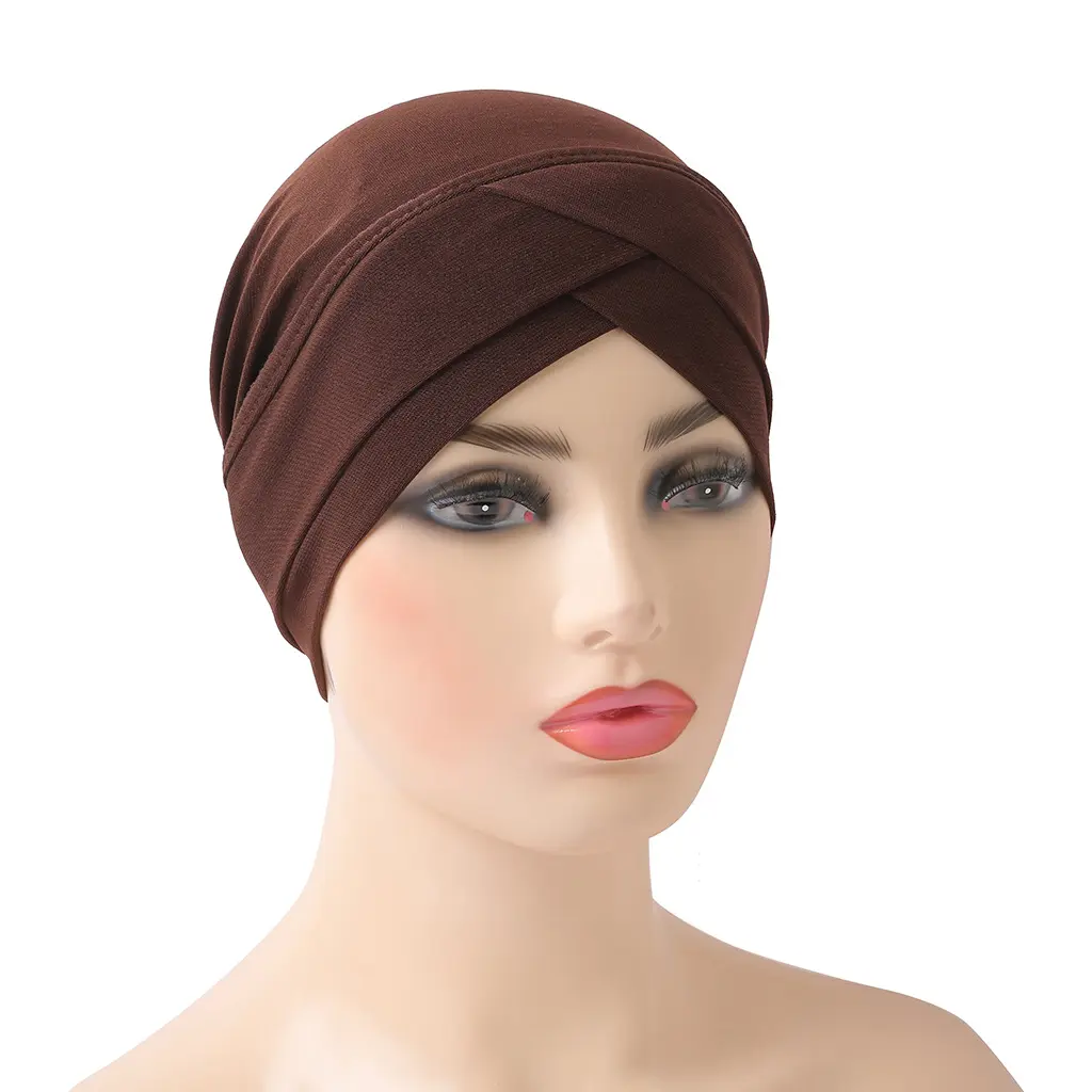 W-S1108A couvre-chef élastique intérieur Hijab musulman islamique femmes sous-écharpe Bonnet chapeaux tirer sur Turban bandeau dames accessoires
