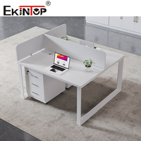 Ekintop Ensemble organisateur de petit bureau moderne en métal blanc Bureau en métal avec 1 tiroir