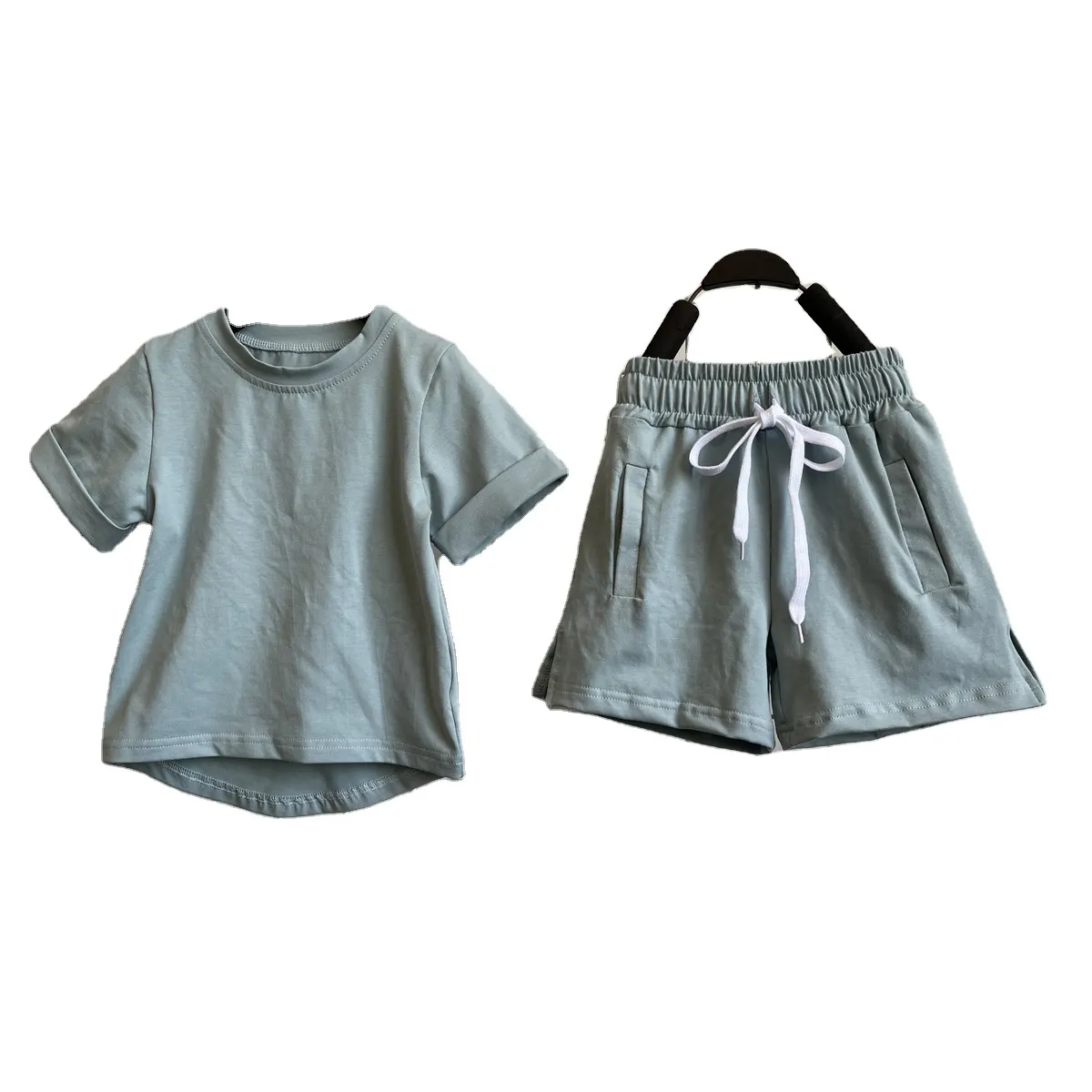 0-6Y बच्चा शिशु बच्चा लड़का लड़की के कपड़े सेट बांस फाइबर आकस्मिक लघु आस्तीन टी शर्ट में सबसे ऊपर शॉर्ट्स गर्मियों आउटफिट वस्त्र