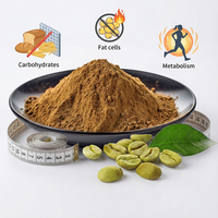 Extrait de grains de café vert de haute qualité en poudre 15%-45% d'acide chlorogénique |   Approvisionnement en gros |   Extrait naturel d'herbes Green Life