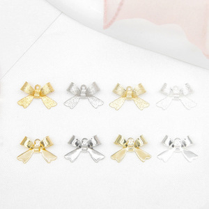 Copper Plated Bow Pendant 12mm For Earring Making Jewelry Findings Components DIY Craft Accessories - Product Image 2