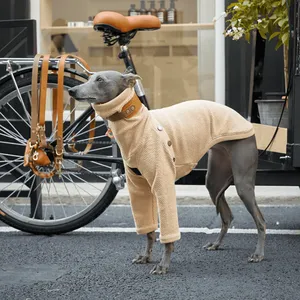 Suéter para mascotas de cuello alto de lujo OEM, ropa de invierno suave y cálida de poliéster para perros, venta al por mayor multicolor para galgos para la temporada de verano - Product Image 5