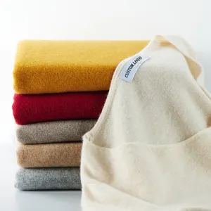 Vente en gros de tricots pour femmes en cachemire à manches longues beige vêtements pull en pure laine tricoté