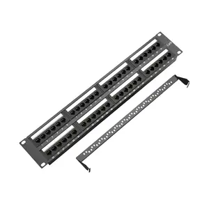 2U RJ45 Patch Panel 48 Port Cat6 para trocas telefônicas