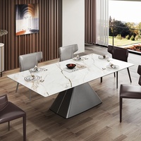 Très grande table à manger 14 carreaux de céramique ensemble de table à manger blanc gris royal victorien meubles de salle à manger pour la distribution