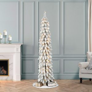 Árbol de Navidad Artificial de Pino Metálico Verde, Preiluminado, de 6' con Efecto Nevado, Estilo <span class=keywords><strong>Alpino</strong></span> - Product Image 4