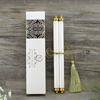 Estampage à chaud bricolage artisanat feuille texte luxe perle papier défilement Premium Invitations de mariage ange croix gland cartes Invitations