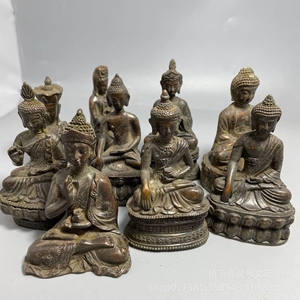 Vente en gros de petites statues de <span class=keywords><strong>Bouddha</strong></span> en alliage de bronze finition antique de style Qingming, fournitures pour les marchés de rue vintage - Product Image 2