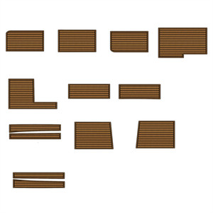 2022 <span class=keywords><strong>Barracuda</strong></span> 13 Rib Cockpit Pad Boat EVA Foam Faux Teak Floor Mat SeaDek MarineMat Gatorstep Style Autoadhesivo - Product Image 1