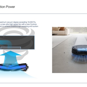 Aspiradora Robótica Inteligente T80 Omni, Limpiador de Pisos Húmedos y Secos con Succión Potente de 18000 Pa, Control por Aplicación, Batería de Iones de Litio, Limpieza del Hogar - Product Image 4