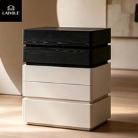 Commode moderne bicolore à plusieurs niveaux en placage de bois, meuble de rangement pour chambre à coucher, mobilier de maison OEM ODM