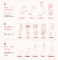 Chaussettes de yoga antidérapantes personnalisées avec logo pour femmes, avec volants et détail de revers - Chaussettes de fitness Pilates respirantes à séchage rapide
