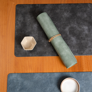 Luxury Rectangle PU Leather <strong>Table</strong> Mats Waterproof Kitchen <strong>Dining</strong> <strong>Table</strong> Coasters Printed Washable Coffee <strong>Placemats</strong> - Product Image 4