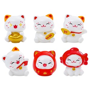 Figuras de Gato de la Suerte en Resina Personalizadas al por Mayor, Miniaturas de Animales para Fiestas Infantiles, Decoración para Colgar en el Coche, Jardín o Tablero - Product Image 5