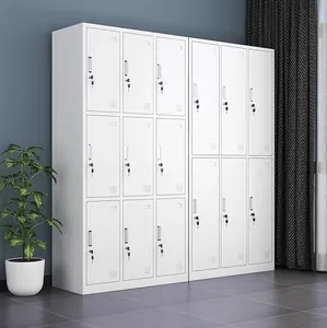 9 Door 3 Tier Steel Wardrobe Cabinet Storage Locker For Office