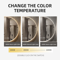 Miroir de salle de bain intelligent avec écran tactile mural contemporain, avec éclairage LED pour hôtel, maison, salle de bain