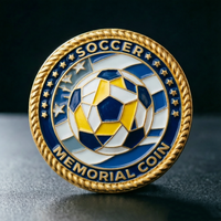 Pièce de collection commémorative en métal plaqué or, émail, bordure torsadée, style moderne et antique, pour club de football, OEM ODM