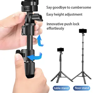 ZP100B Aluminum Alloy Portable 64 Inch Smartphone Mobile Phone With Remote Control Phone Tripod Selfie Stick