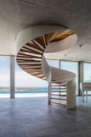 Escalier circulaire en bois de chêne sculpté de qualité supérieure avec verre trempé, style loft, CBMmart Gold Spiral