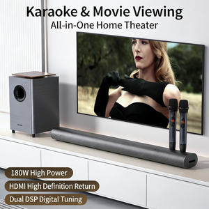 स्मार्ट ऑल-इन-वन केटीवी साउंडबार सेट वायरलेस माइक 180w हाई पावर टीवी स्पीकर समर्थन ऑप्टिकल कोएक्सियल ऑक्स यूएसबी लाइव रूम के लिए - Product Image 4